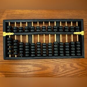 Lotus-Flower Brand Black Wooden Abacus Made In The People’s Republic Of China